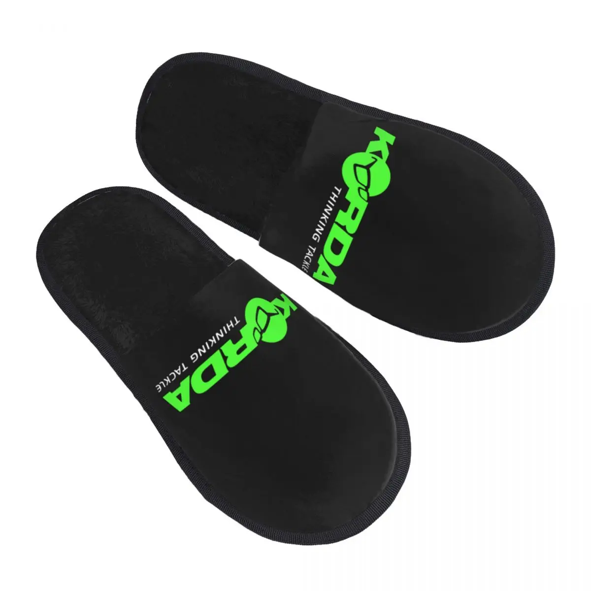 

Custom Korda Fishing Logo Soft Memory Foam House Slippers Women Fish Carp Fisherman Gift Comfy Warm Anti-skid Sole Slipper