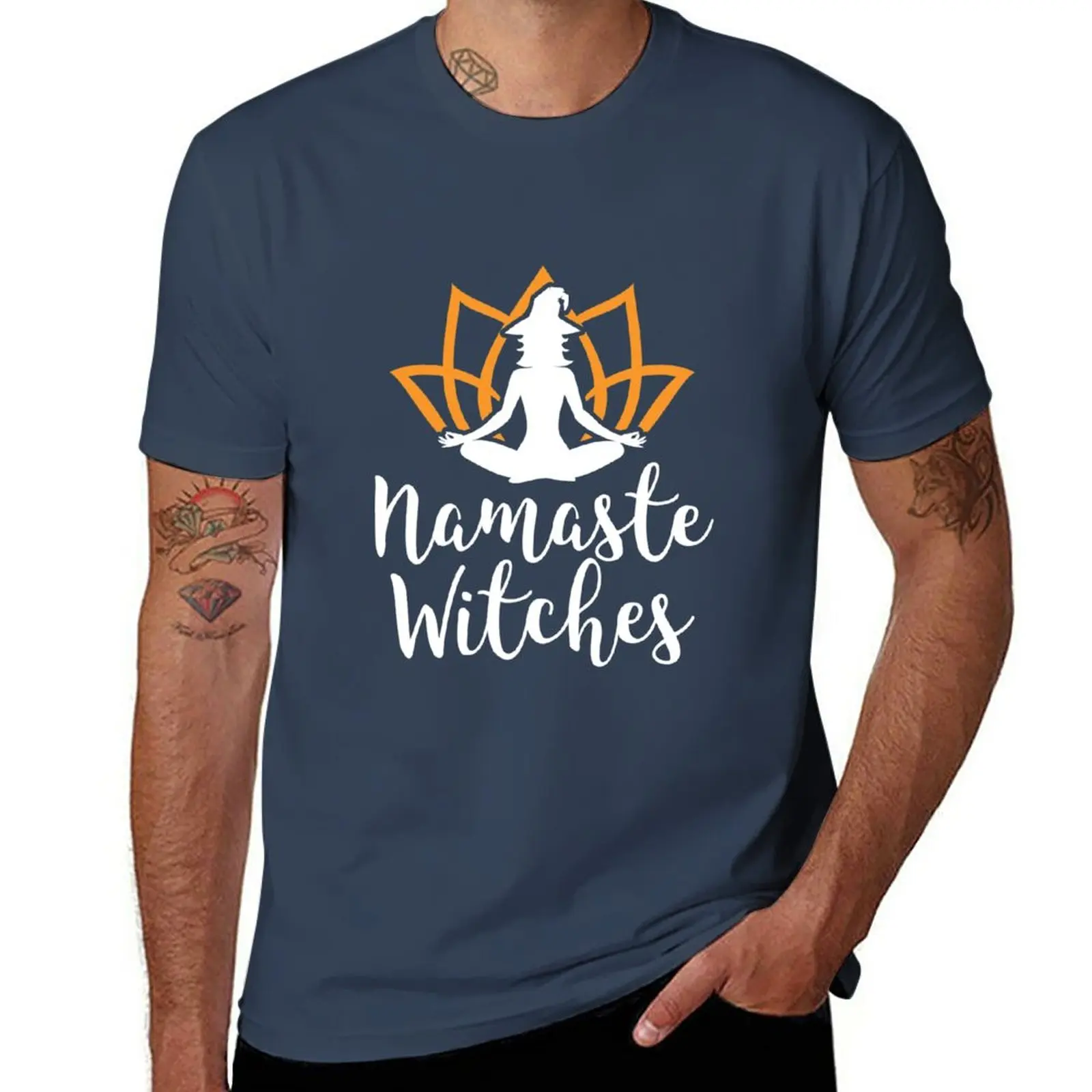 

New Namaste Witches Yoga Pattern T-Shirt hippie clothes boys t shirts big and tall t shirts for men