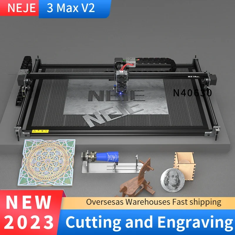 

NEJE 3 Max V2 E40/E80 Laser Engraving Cutting Machine Woodwork Tool Business Machine Air Assist Laser CNC Router Laser Engraver