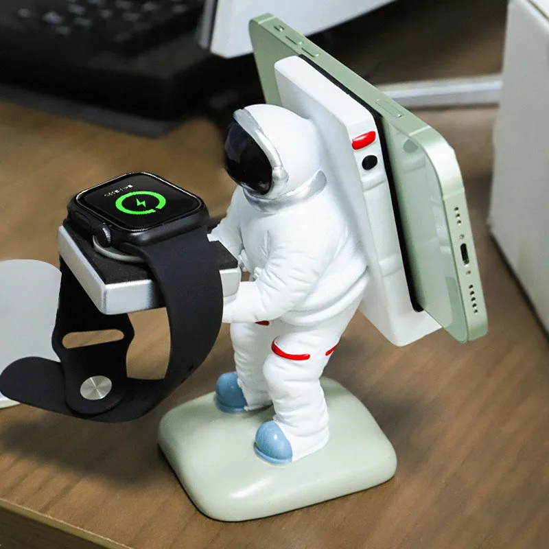 Creative Astronaut Apple Watch Charge Stand Support Iwatch Wireless Charging Dock Holder Table Watches Storage Display Bracket