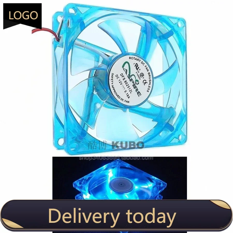 New Computer Led Cooling Fan 8025 80MM with Blue Led Cooling Fan 12V Computer Case Fan With 4D Connector