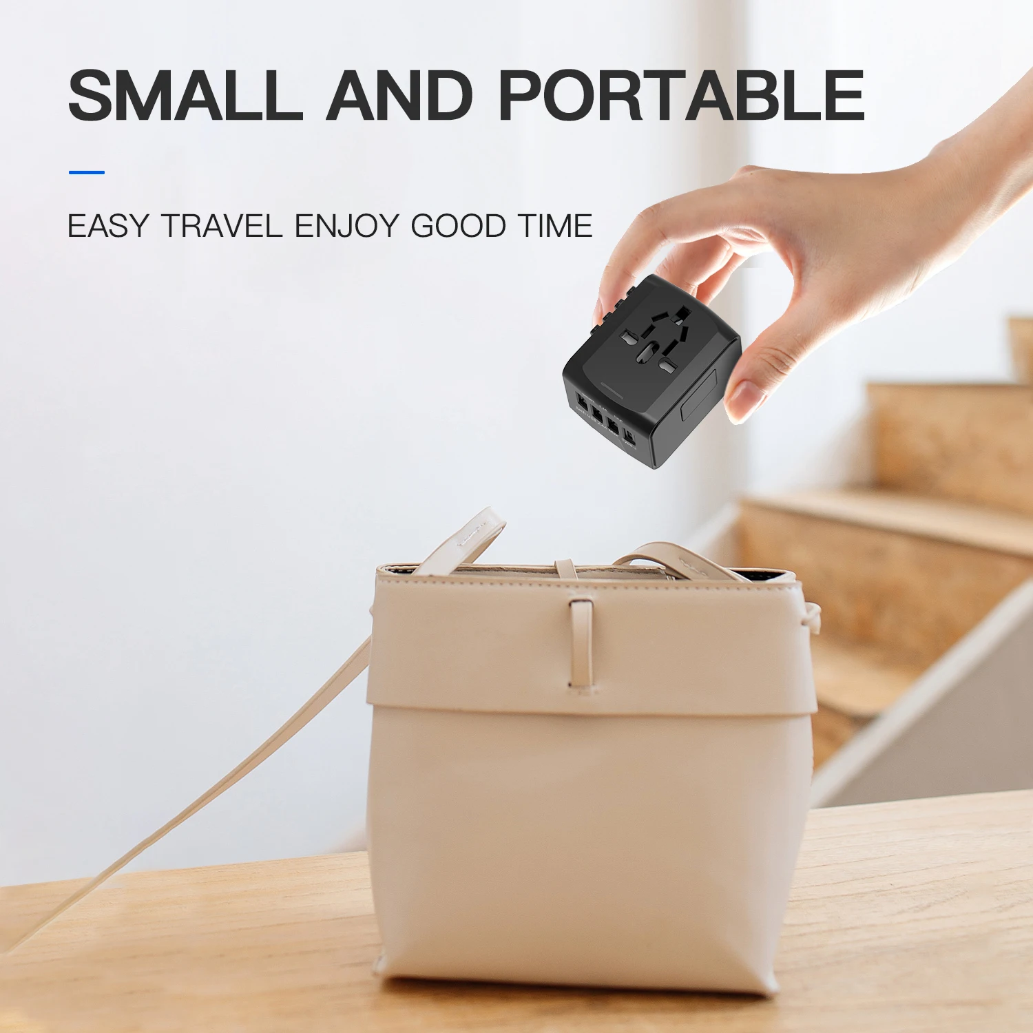 High-Speed Universal Travel Adapter with Multi-USB Ports