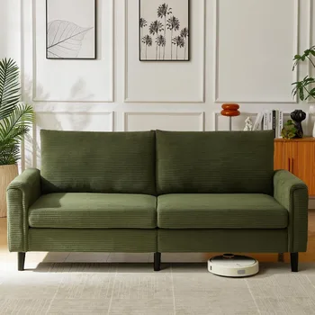 80-Inch Corduroy Mid-Century Loveseat Sofa 1