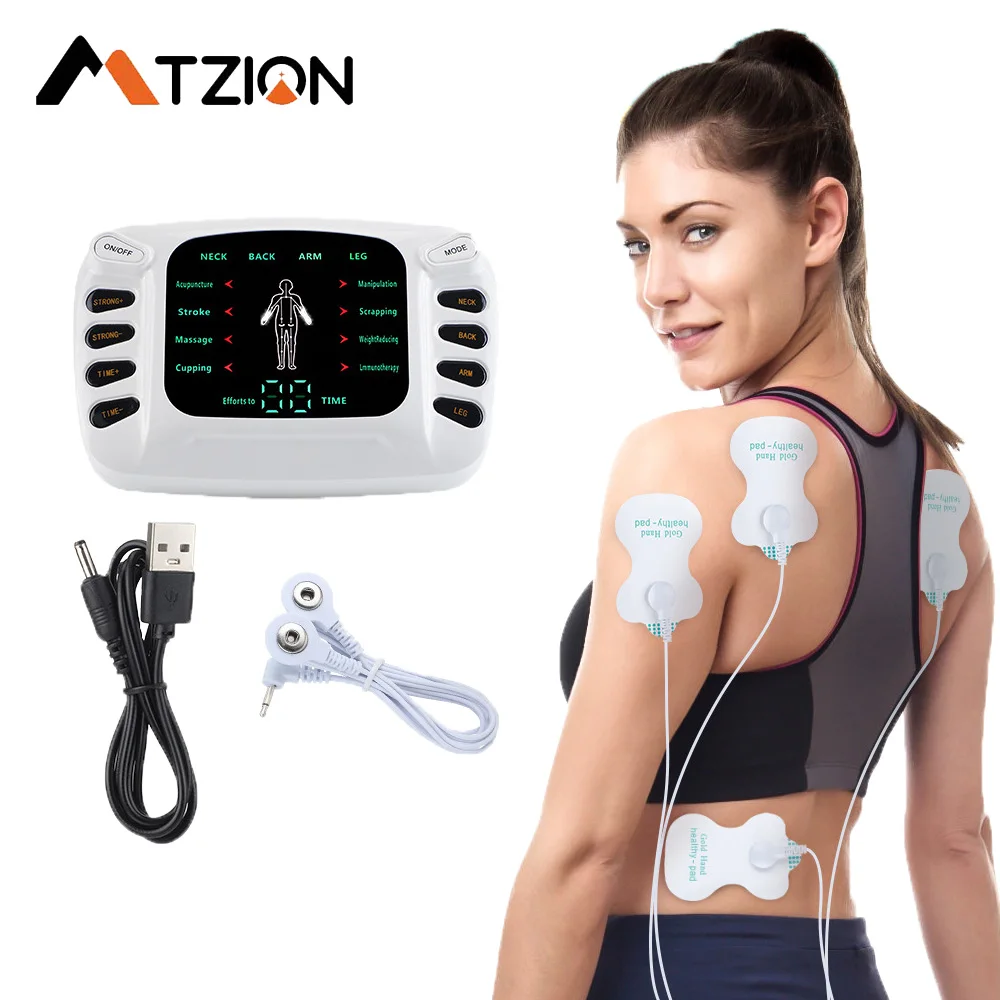 Digital Massager Physical Therapy Device Tense Electro Stimulator Meridian Massage Machine Electronic Pulse for Neck Back Relax