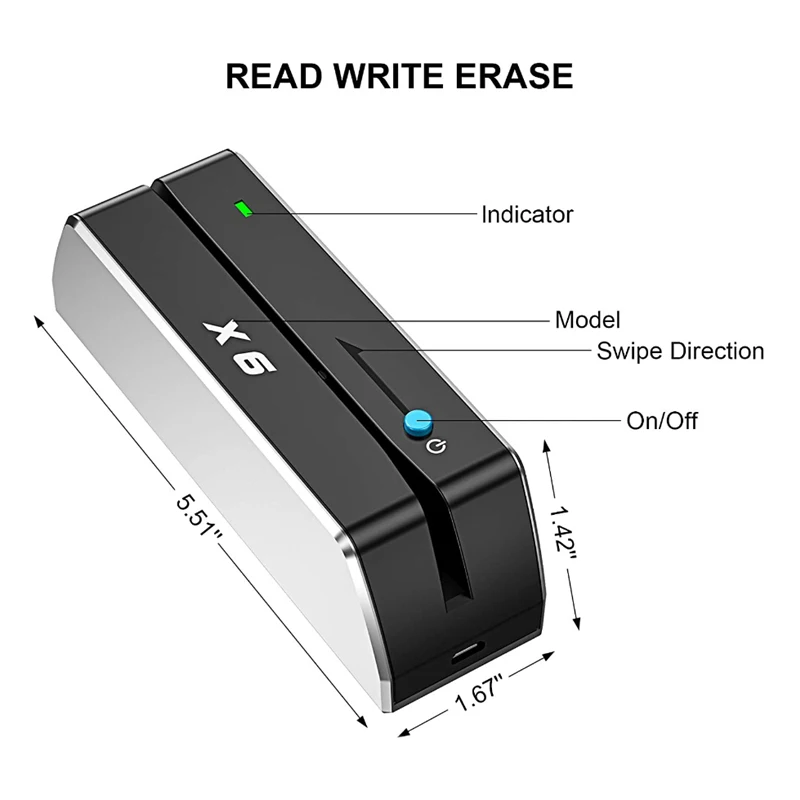 Ms.6ter  3本セット Amazon.com: MSR X6BT USB & Bluetooth Swipe Card Reader