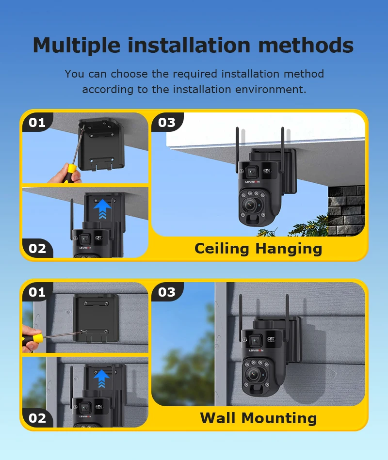6K 12MP 4G SIM Solar Security Camera 60X ZOOM Dual Lens 360° View Outdoor WiFi I