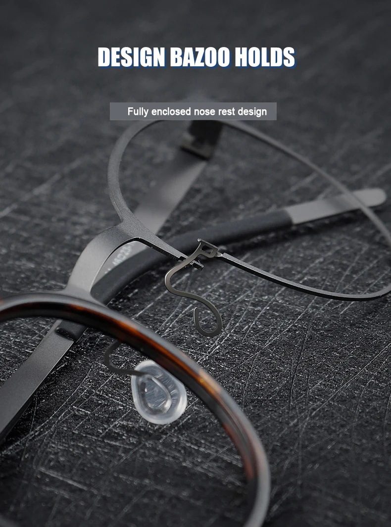 Dänemark Designer Reproduktion Echt Reinem Titan Brillengestell Luxusmarke Schraubenloses Design Männer Runde Brillen – Detail 5