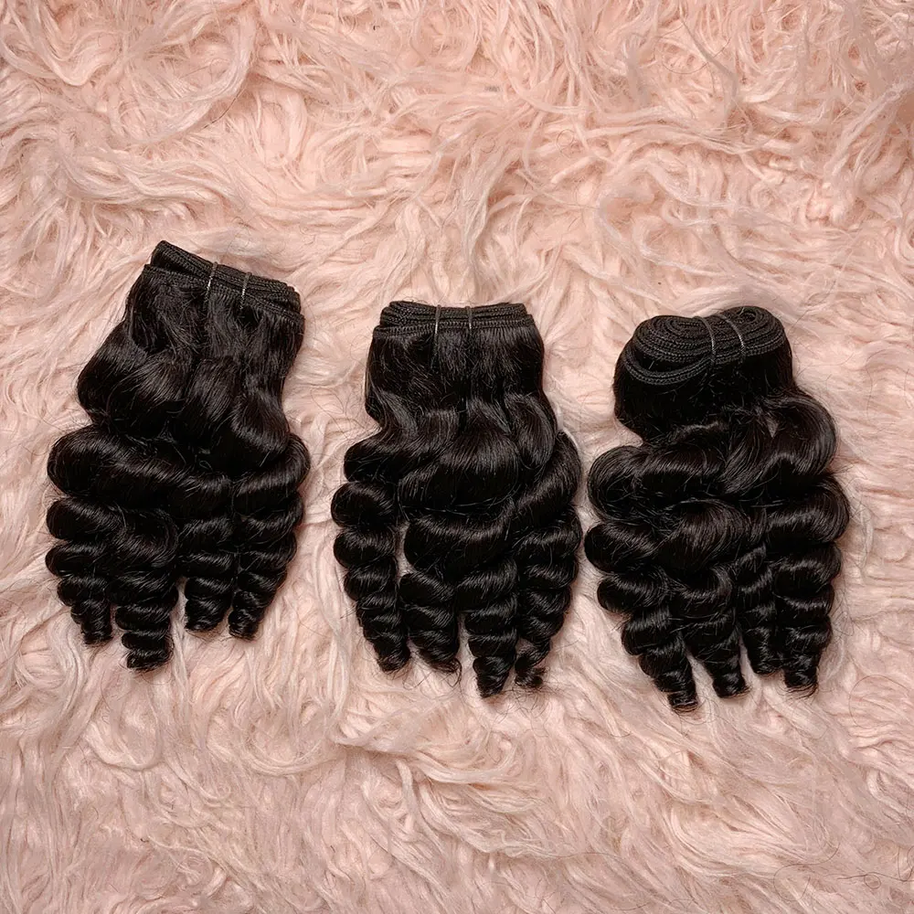 Blossom Curly Human Hair Bundles 10A Grade Curls 3bundle/set Human Hair Extension Brazilian Remy Loose Wave Bundles 14 16 Inch
