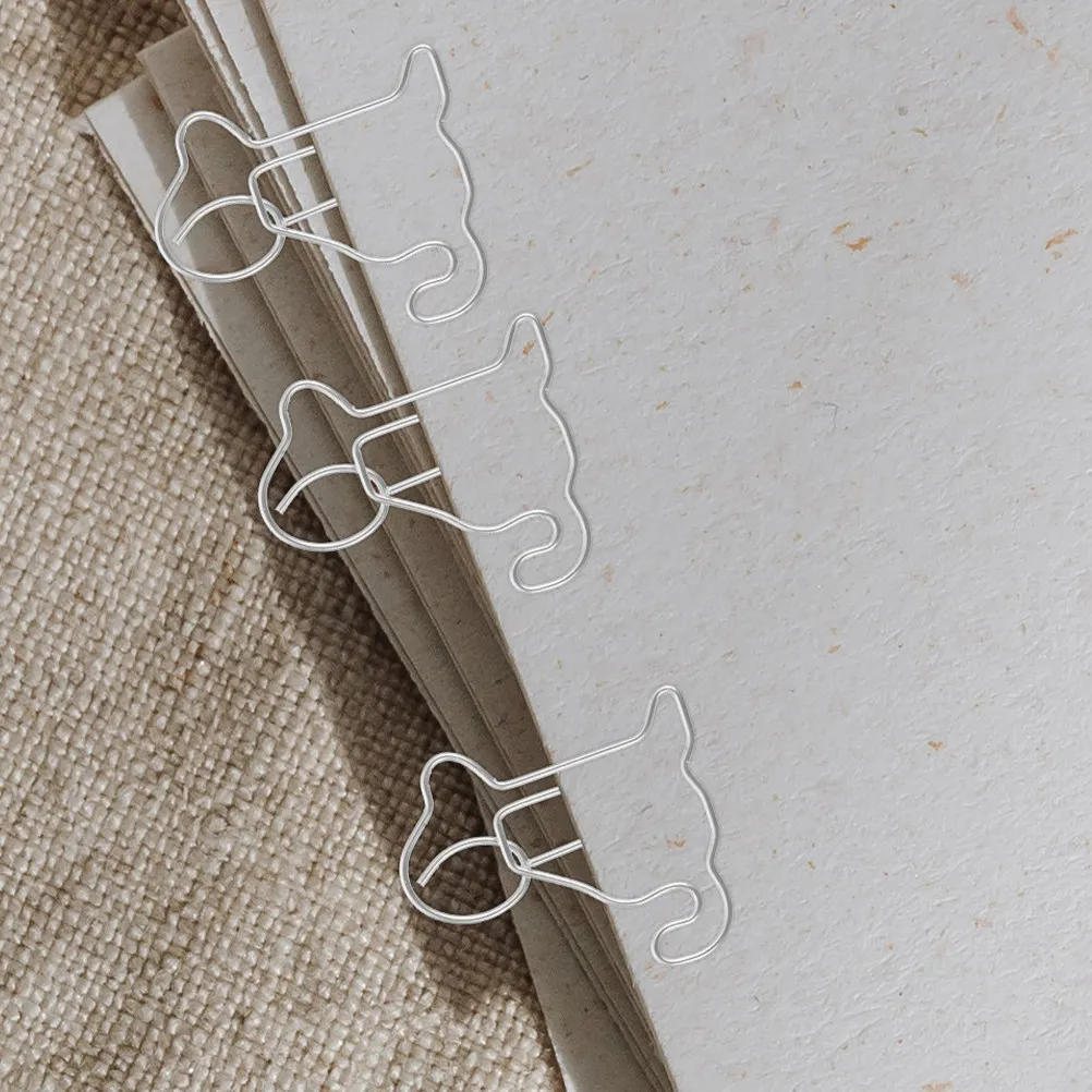 100Pcs 앉아있는 개 모양 종이 클립 금속 작은 종이 클립 문서 파일 메모 사진 메모 페이지를 위한 창의적인 사무용품