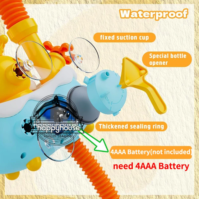 Baby Bath Toys Bath Shower for Toddler 4 in 1 Bathtub Toy with Sunflower Shower 3 Water Spray Sprinkler BathTub Toys for Baby 6