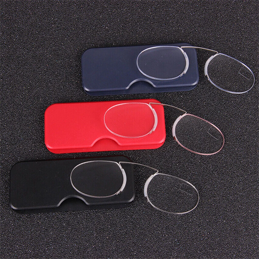 Klassnum Mini Portable Nose Clip Reading Glasses Men Women Wallet