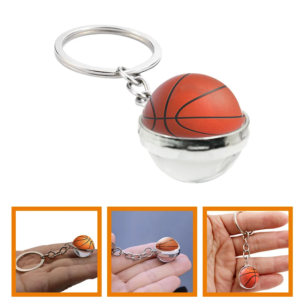 Family Gifts Small Keychain Sports Ring Keychains for Players Glass Ball Keyring Kids