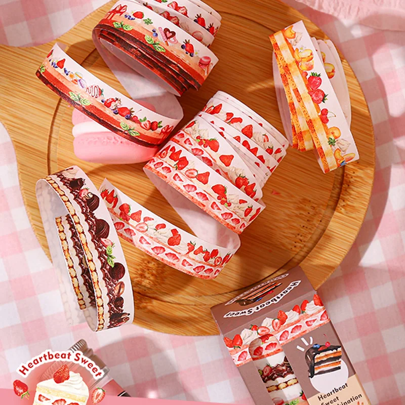 2Style 2Rolls/bag Heartwarming Sweet Combination Series Tape Set Handbook Material Tape DIY Calendar Photo Frame 4
