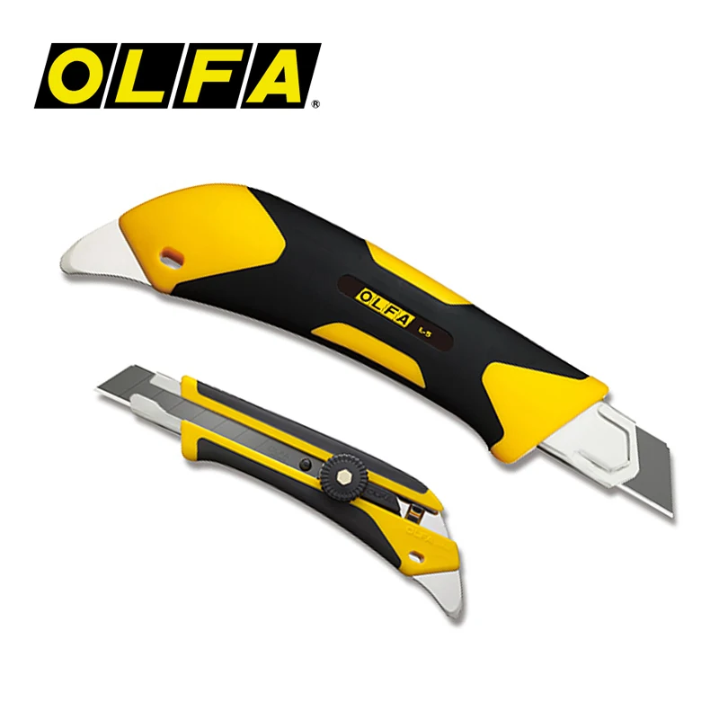 

Japanese original OLFA L-5 multifunctional heavy-duty graphic knife with sharp and durable 18mm large cutting blade, stainless steel leather paper cutting blade, rotary lock, anti slip and sturdy handle