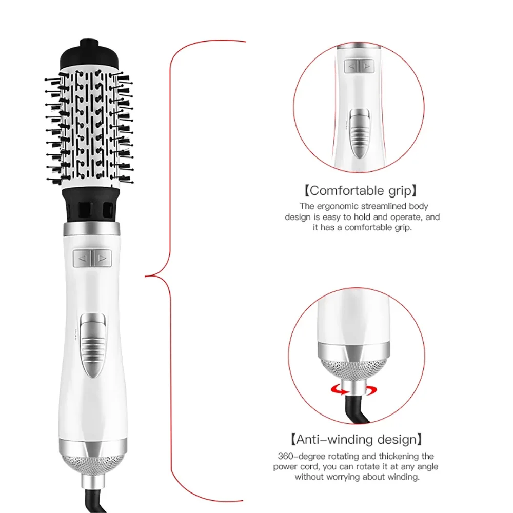 Rotational Professinal Hair Dryer Comb Straightening Brush 2 in 1 Salon Blower Multifunctional Styling Tools Straight and Curler 2