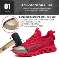 Steel Toe Safety Shoes for Men Women Lightweight Work Sneakers Puncture Proof Work Shoes Unisex Coustruction Safety Work Boots 2