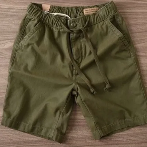 

Men 2022 Summer Fashion Elastic Waist Work Shorts Male Casual Streetwear Shorts Male Solid Color Knee Length Short Homme G71