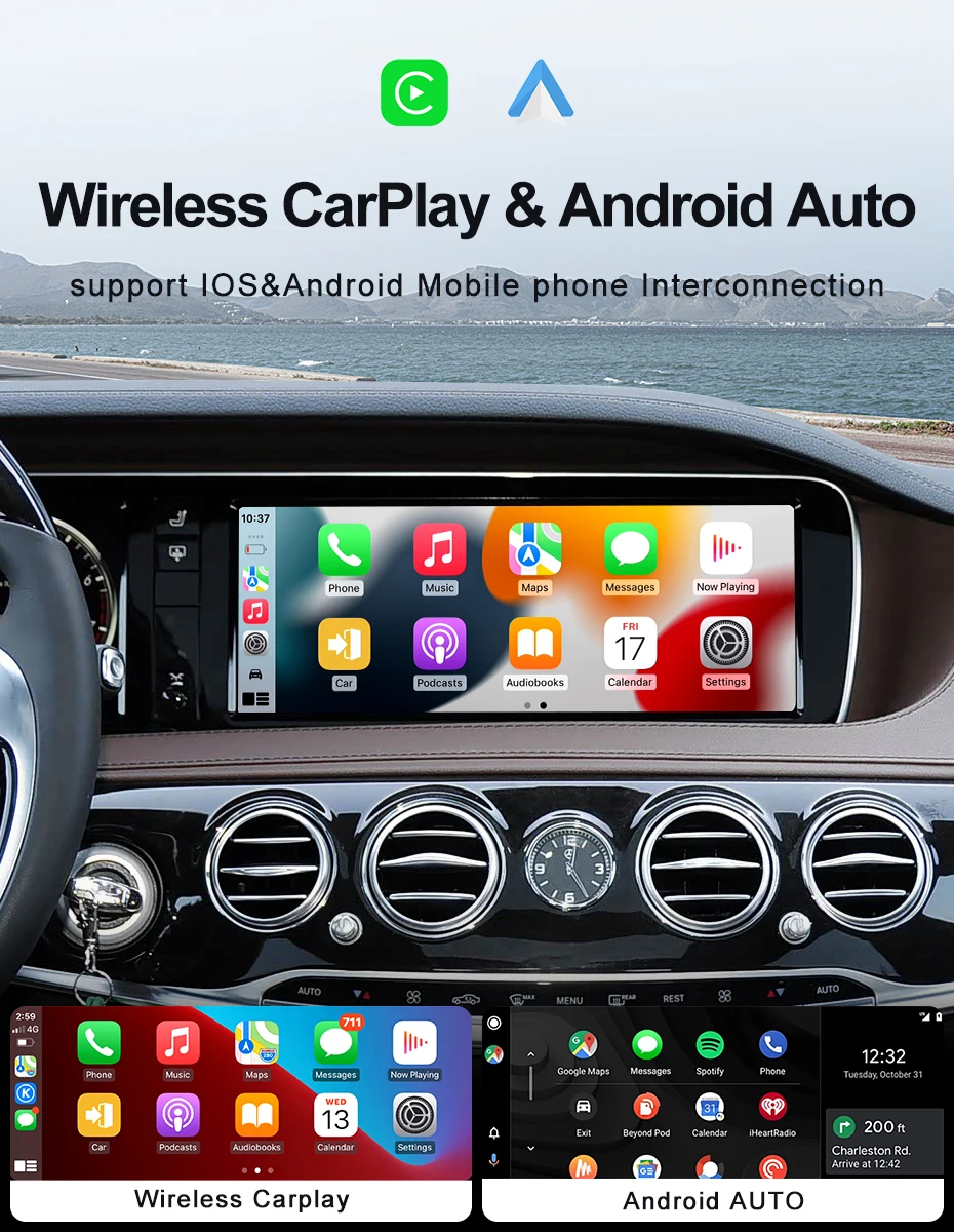 8Core Android14 Qualcomm Wireless Carplay Auto Car Video Player Multimedia Scree