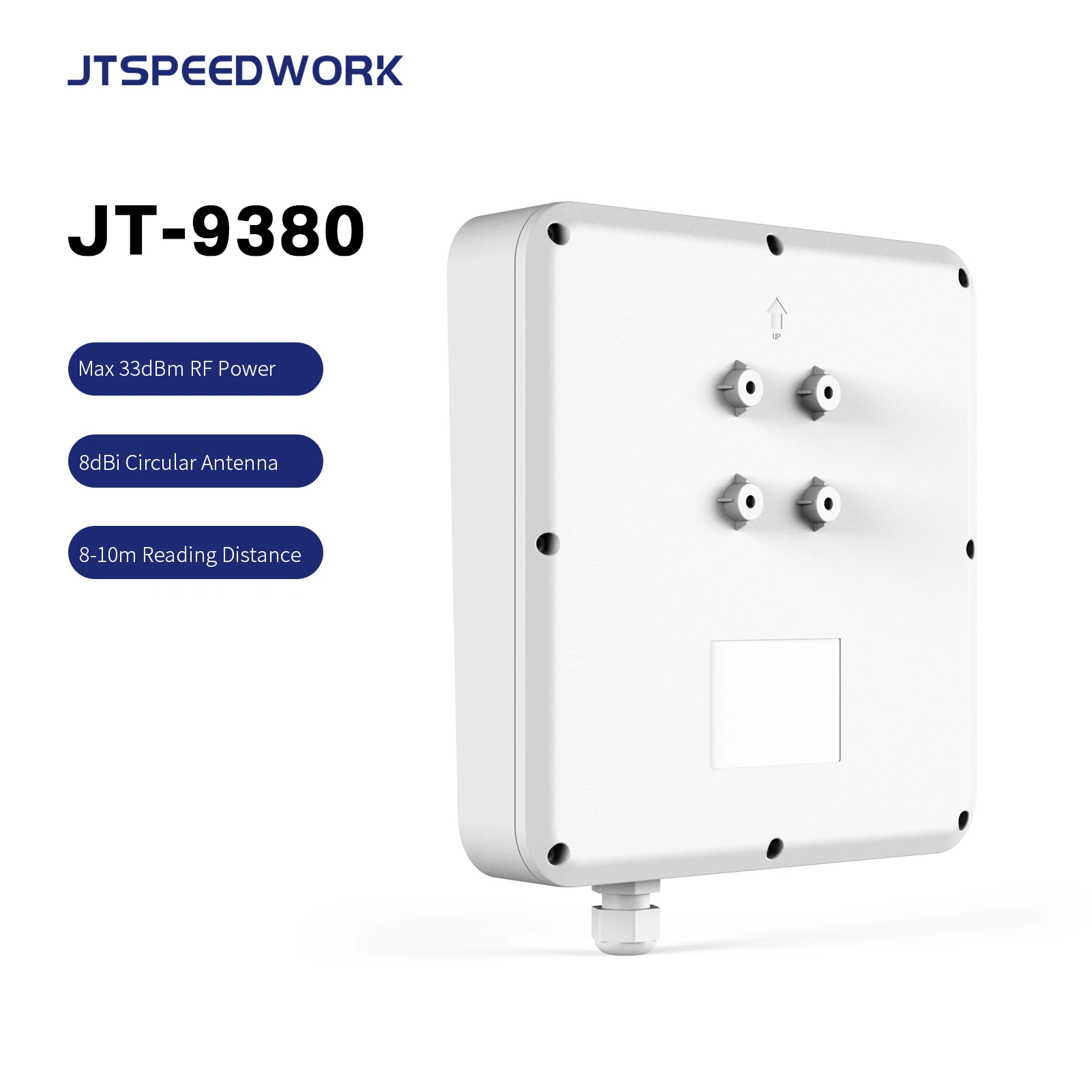 JT-9380 장거리 UHF RFID 리더 다중 태그 접근 제어 카드 리더 효율적인 폐기물 관리용