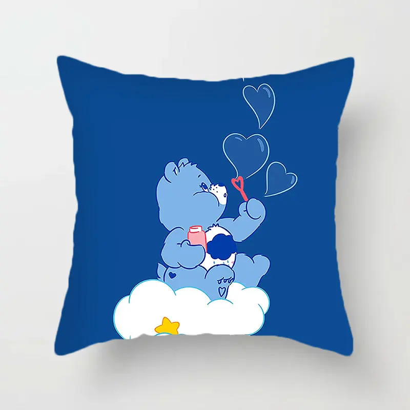 thumbnail image 1 of MINISO - Almohada para siesta de estudiante con diseño de oso cariñoso arcoíris, para sofá, sala de estar, respaldo, mesita de noche, funda de almohada con dibujos animados de oso cariñoso, bonito reg, 1 of 5