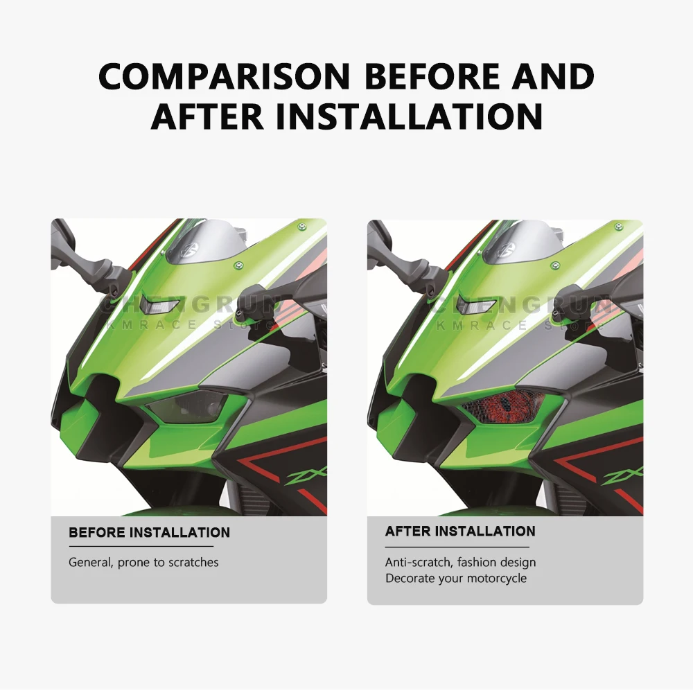 ヘッドライトステッカー 防水バイクデカール カワサキ ZX10R Ninja ZX