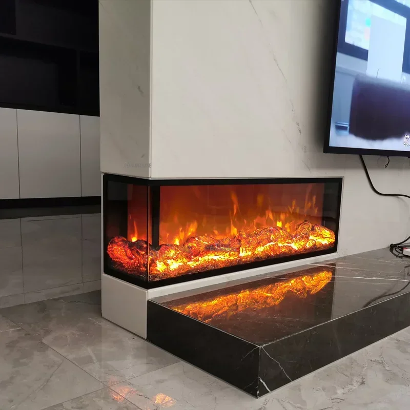 European Fireplaces Living Room Decoration home Entrance Corner Electric Fireplace Tv Stand Background Wall Embedded Fireplace