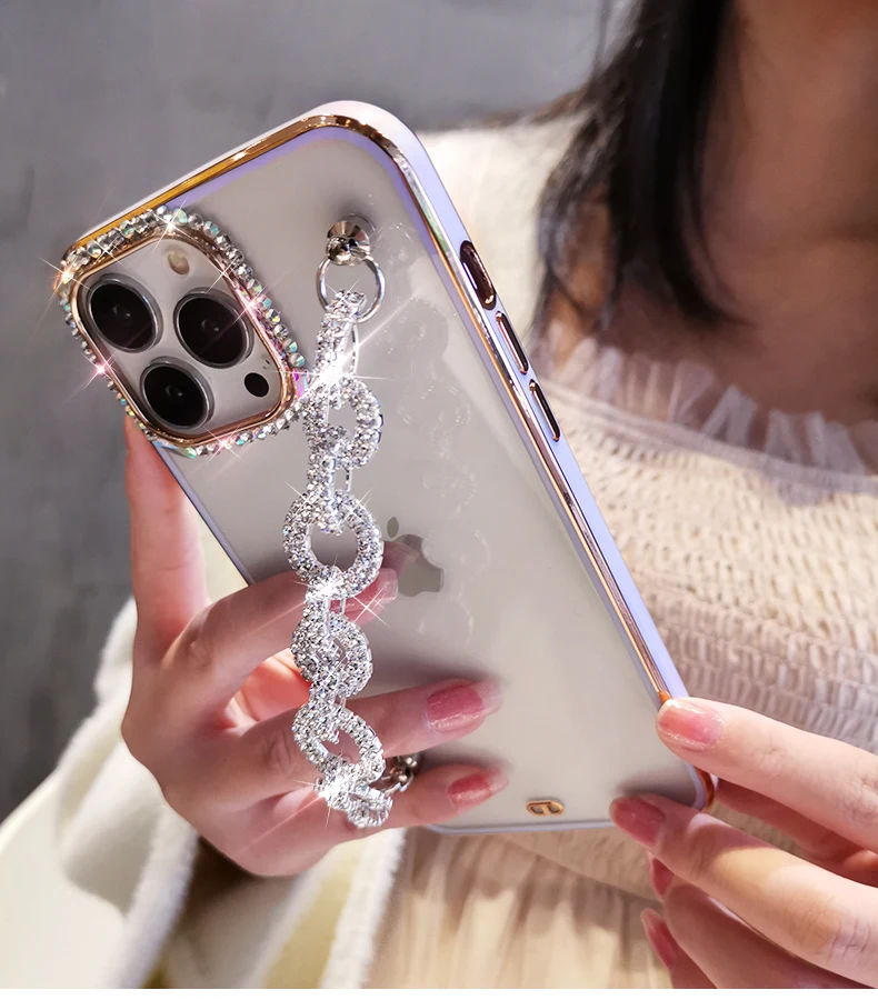 Coque iPhone 13 Pro Transparente Rebords Diamants - Dealy