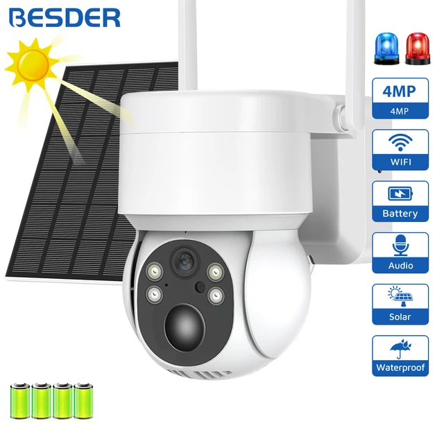 Caméra de Surveillance solaire PTZ IP WiFi hd 4MP/8MP/4K, dispositif de  sécurité sans fil, avec batterie rechargeable 7800mAh, ICsee，camera solaire  wifi exterieur sans fil，caméra extérieure solaire wifi，camera exterieu -  AliExpress