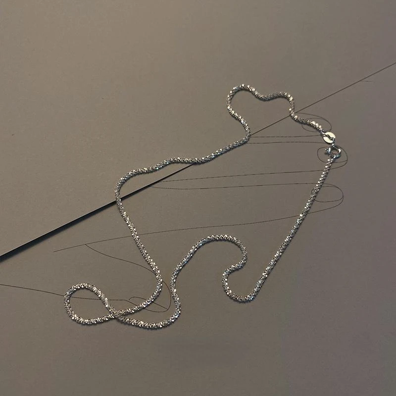 S925 Silver Necklace for Women Clavicle Chain Niche Design Element Chain Ins Jewelry Gifts Not Fade