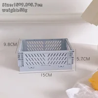 5 Color Organizing Storage Baskets Case Folding Student Desktop Basket Tape Stationery Plastic Foldable Container Storage Box 6