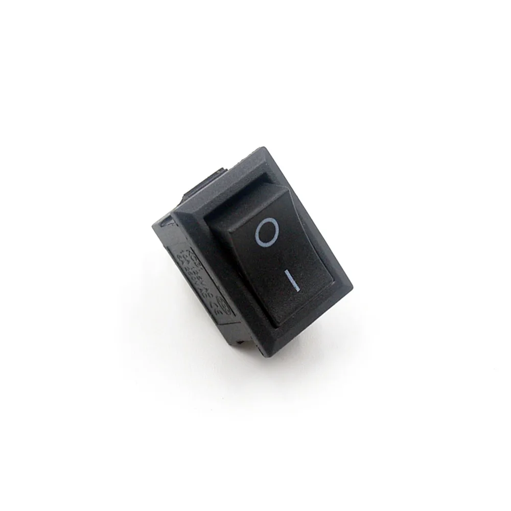 Mini interruptor de balancim de botão preto, KCD1-101, 2 pinos, ON, OFF, I, SPST, 15x21mm, CA 6A, 250V, 5 pcs, 10pcs