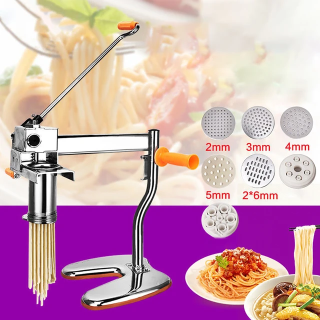 Stainless Steel Homemade Manual Noodles Press Machine Pasta Maker Spaghetti  Hand Crank Cutter 4 Mould Fresh Italian Noddle Maker - AliExpress