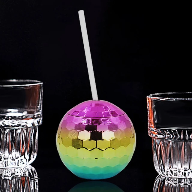 Cup Disco Ball Cups Cocktail Party Tumbler Bar Straw Drinking Drink Plastic  Beverage Glitter Flash Water Drinks Straws Nightclub - AliExpress