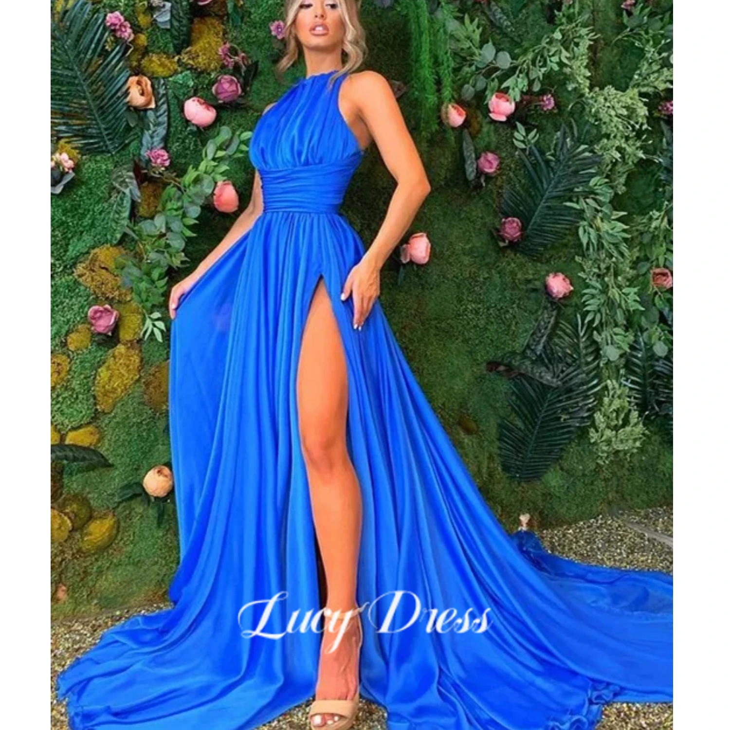 

Lucy Party Dress for Wedding Guest Dresses for Women Backless Blue Line a Elegant and Pretty Women's Dresses Evening Gown Prom
