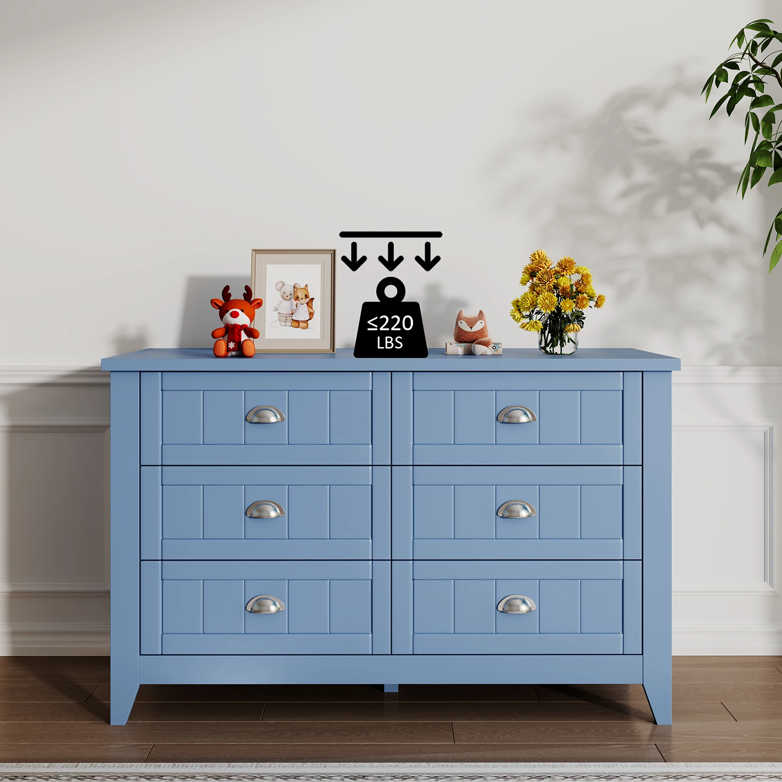 6-Drawer Wooden Dresser 3