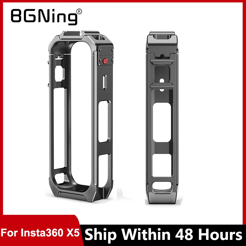 Für Insta360 X5 Erweiterung Fall Metall Schutz Rahmen Mit Kalten Schuh Halterung Magnetische Basis für Insta 360X5 Kamera Käfig Rig