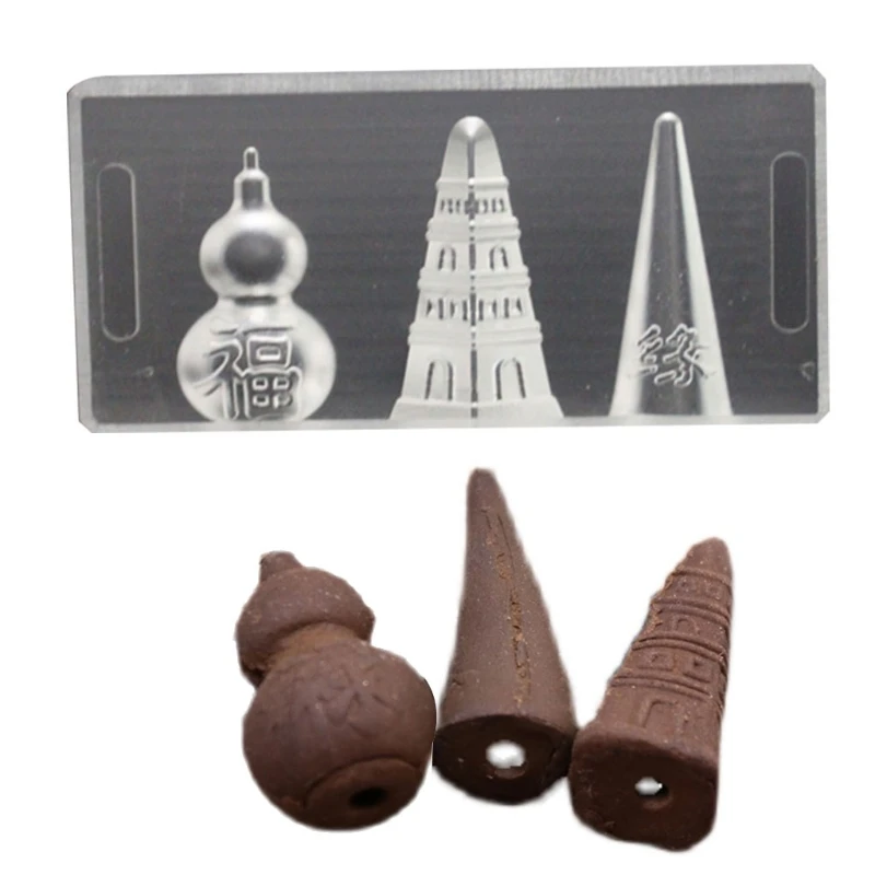10cm Unique Transparent Incense Cone Mould Acrylic 3-in-1 Incense Cone DIY Making Tool for Living Room Bathroom Drop shipping