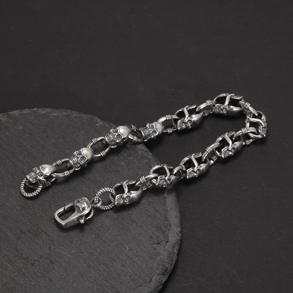 アクセサリー Skull Chain Bracelet - Silver 925 641883230792_0.jpg