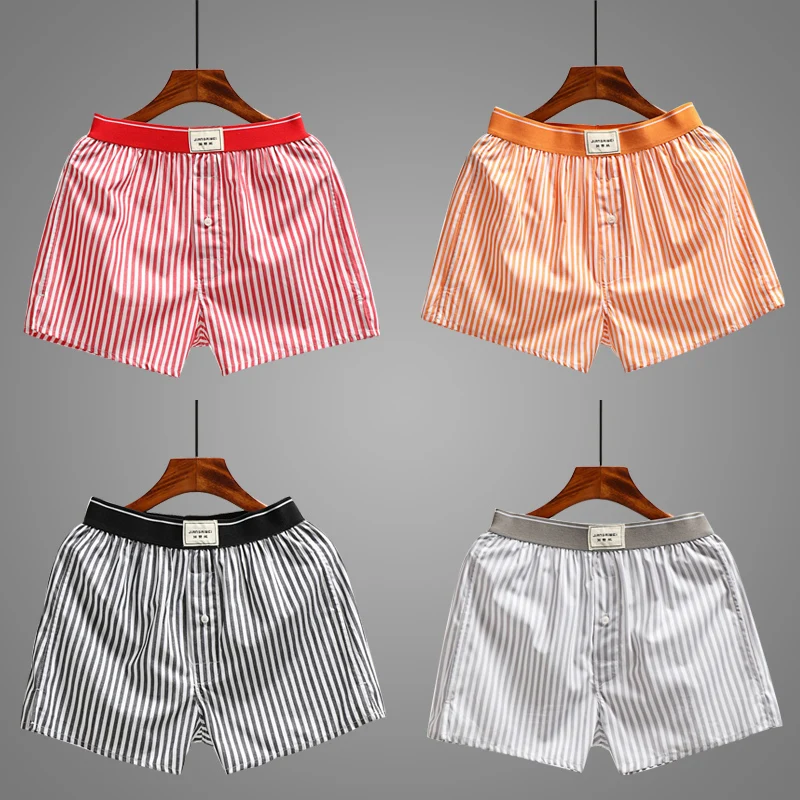 ICOOL 3PCS/LOT Summer Men's Loose Sleep Underwear 100%Cotton Aro Pants Pajamas Large Size Underpants Square Corner Boxer Shorts