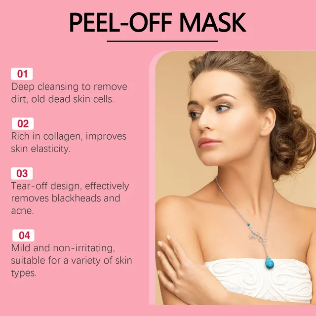 Ouhoe Collagen Peel Off Mask with Application Brush Anti Wrinkle Firming Hydrating Easy Peel All Skin Types Non Irritating Clean 3