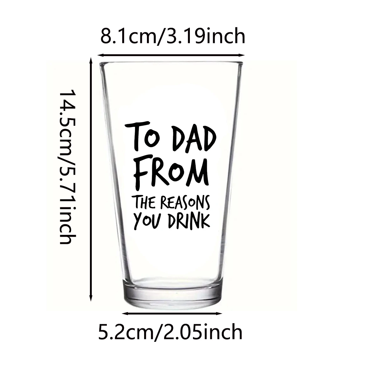 Dad's Favorite Glass Beer Mug-Reusable, Thick-Bottomed for Draft Beer, Juice & Milk-Perfect Father's Day Gift,