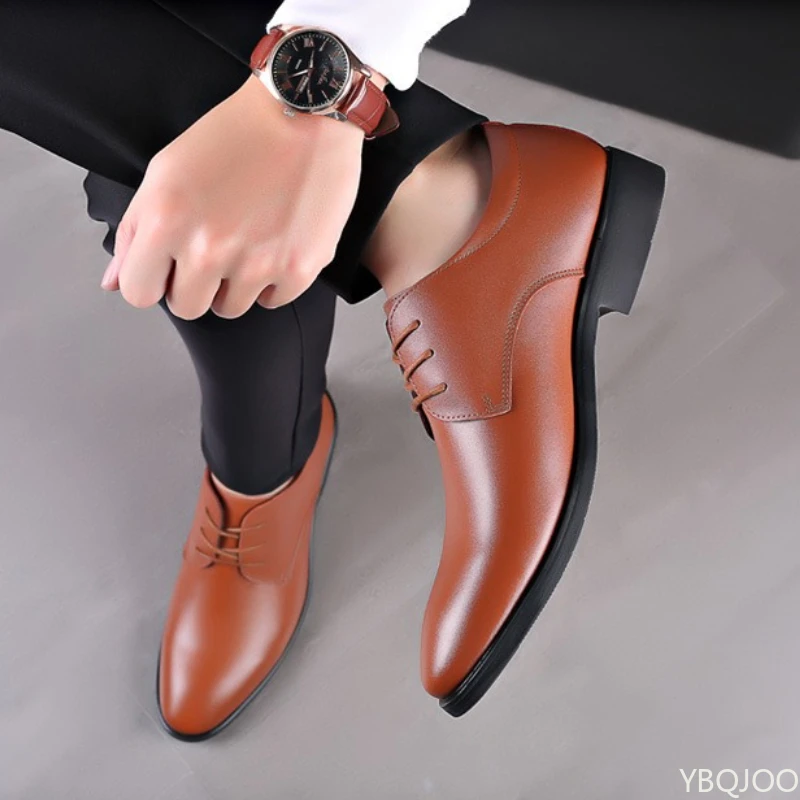 Large size fashionable men's office formal shoes low cut daily comfortable pointed multifunctional men's wedding men's shoes