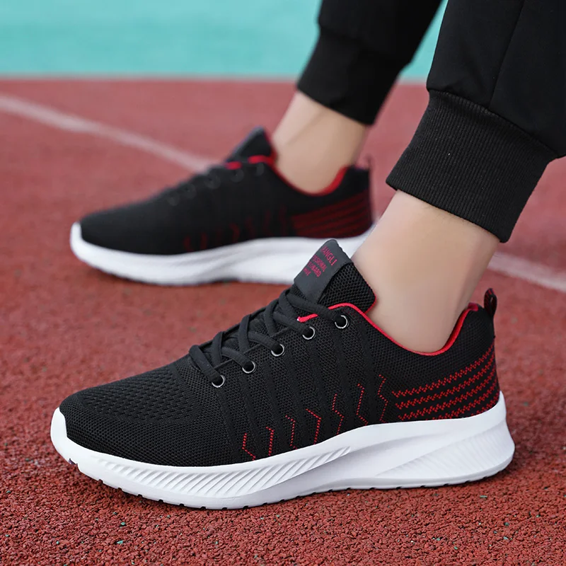 Sports Shoes Tenis Masculinos Autumn Mens Casual Shoe Zapatillas Hombre Sneakers for Men Fashion Breathable Black Red Male
