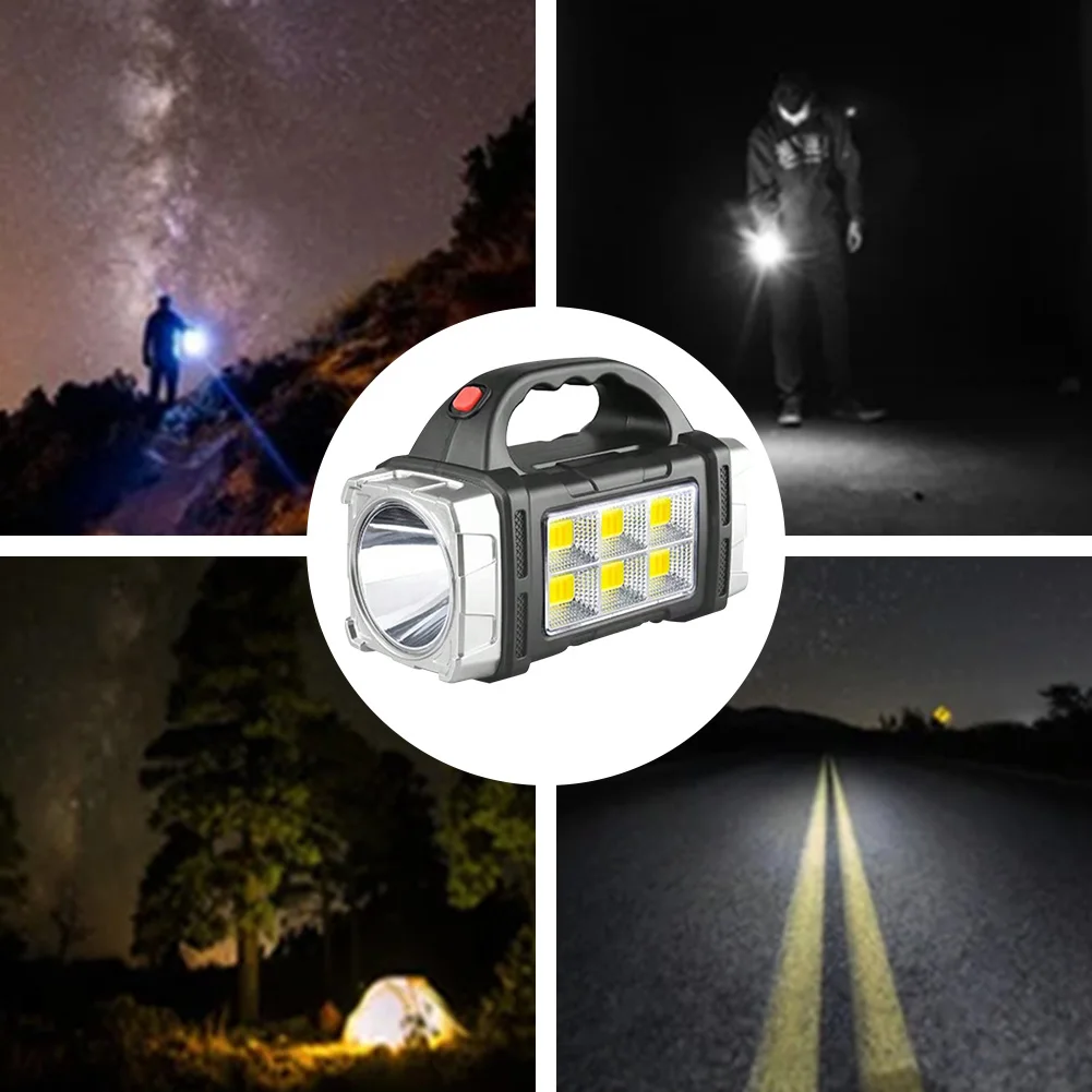Description Picture 4 of itemPortable Powerful Flashlight USB Rechargeable Strong Light LED Handheld Spotlight Outdoor Solar Torch Light for Hiking Adventure