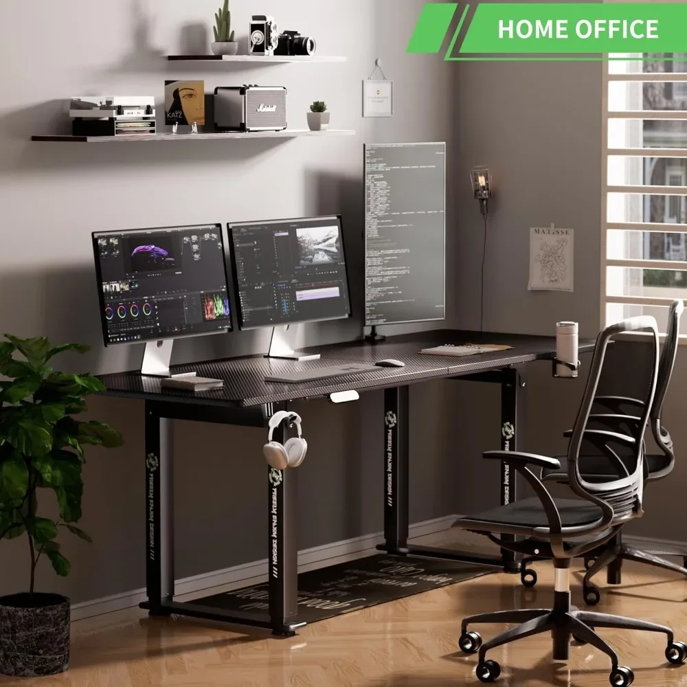 Electric Height Adjustable Standing Desks, 71" X 31.5" Inch 4-Leg Ergonomic Sit To Stand Desk, Powerful Dual Motor Work Desk 3