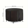 1pc Round Patio Furniture Covers, Waterproof Outdoor Furniture Set Covers For Patio Table Garden Round Table Dining Cover 5