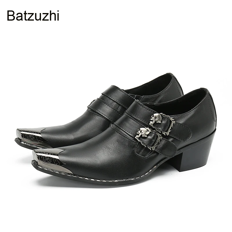 

Туфли Batzuzhi мужские с железным носком, натуральная кожа, итальянские, классические, для вечерние НКИ/свадьбы/бизнеса, черные, 38-47