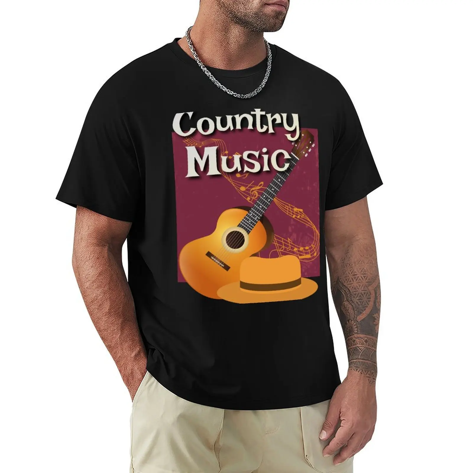 

Country Music T-shirt heavyweights oversizeds Men's clothing