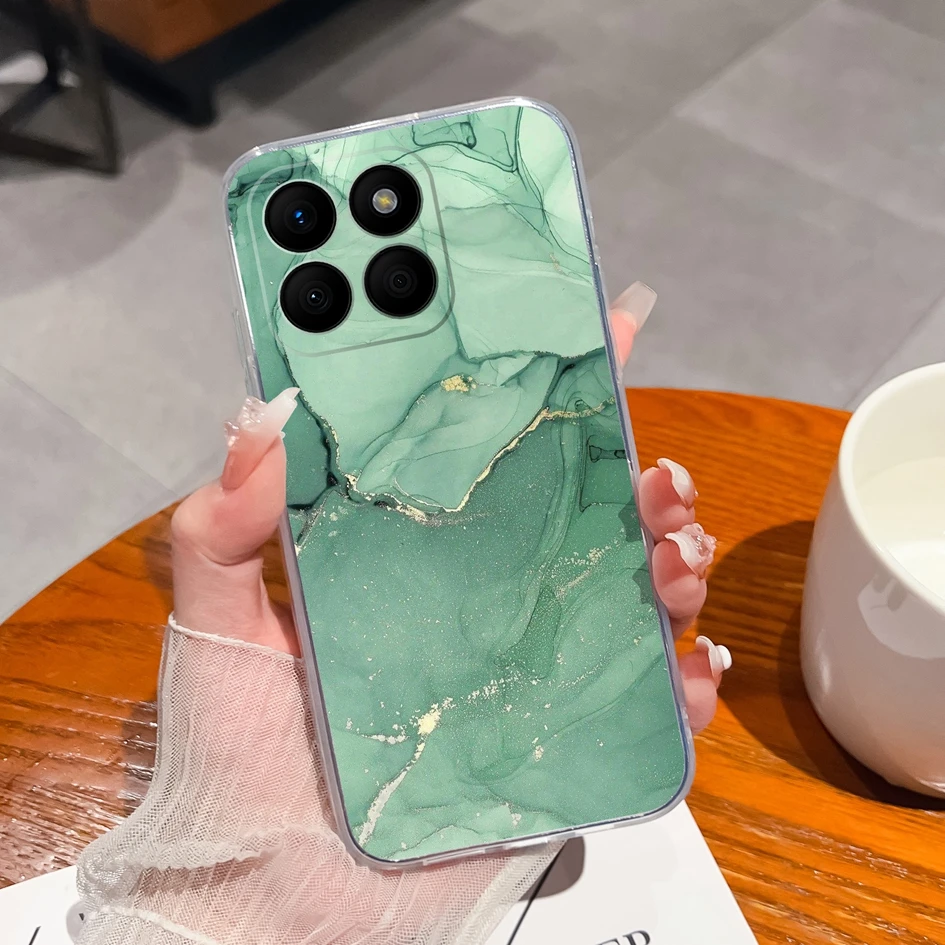 Clear TPU Silicone Soft Protective Case with Pretty Butterfly Bear Design for 6.75-Inch Smartphones