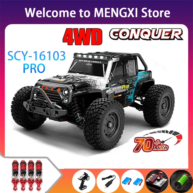 

16103PRO 1:16 4WD RC Car with LED 2.4G Remote Control Cars 70KM/H High Speed Drift Monster Truck for Kids VS WLtoys 144001 Toys